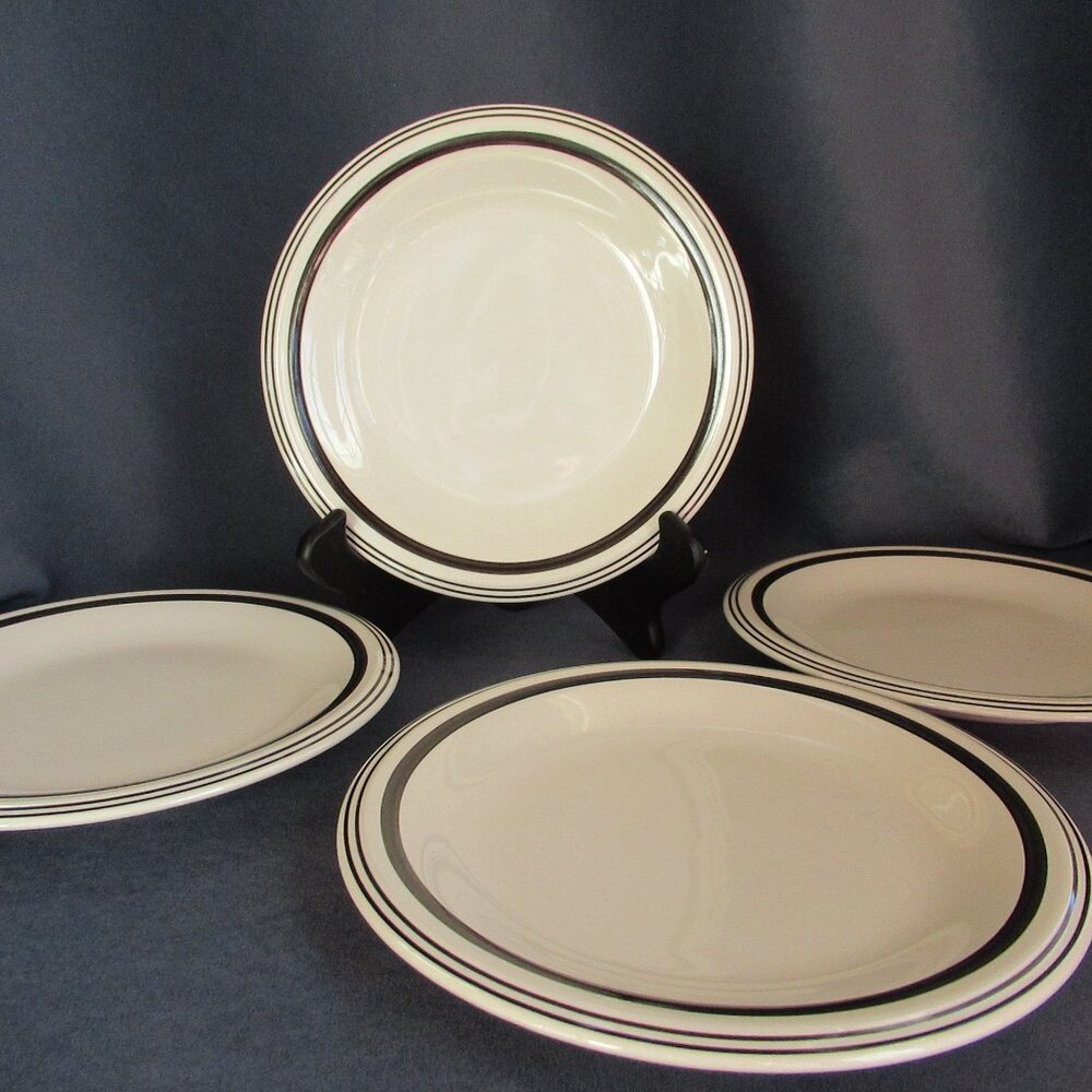 Lauren Ralph Lauren Cafe Stripe set of 4 dessert bread dishes Vintage